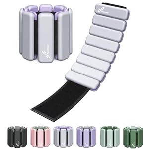 Sportneer Wrist & Ankle Weights for Women Men – 1 Pair (1 lb/2 lb Each) | Adjustable Weighted Bracelet Silicone Bangles for Yoga, Dance, Pilates, Cardio, Aerobics, Gym, Pool Exercises and Jogging