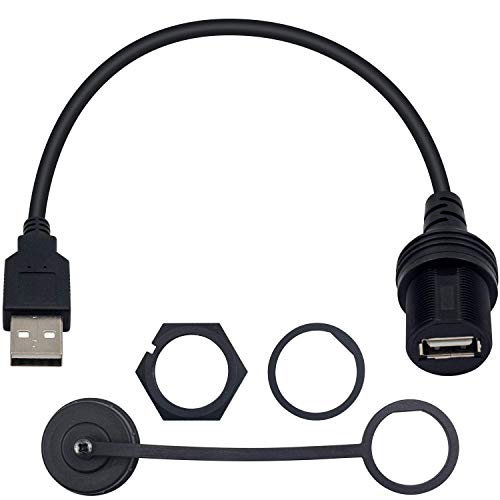 Cable de extensión USB empotrable redondo con hebilla de 30 cm para salpicadero