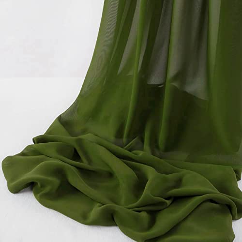 Luxurious Olive Chiffon Fabric - 5 Yards Continuous, 44” Wide - Soft Sheer Material for Wedding Decor, DIY Crafts, and Elegant Draping 4 Luxurious Olive Chiffon Fabric - 5 Yards Continuous, 44” Wide - Soft Sheer Material for Wedding Decor, DIY Crafts, and Elegant Draping - Image 3