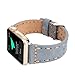 MeShow TCSHOW 41mm/40mm/38mm Handmade Vintage Calf Genuine Leather Strap Wrist Band with Secure Metal Clasp Buckle Compatible for Apple Watch Series 7 6 SE 5 4 3 2 1 (1pcs Light Blue)