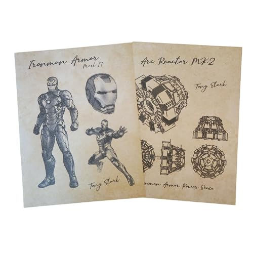 Ironman, Tony Stark concept printed aged sketchbook, poster pages, Halloween