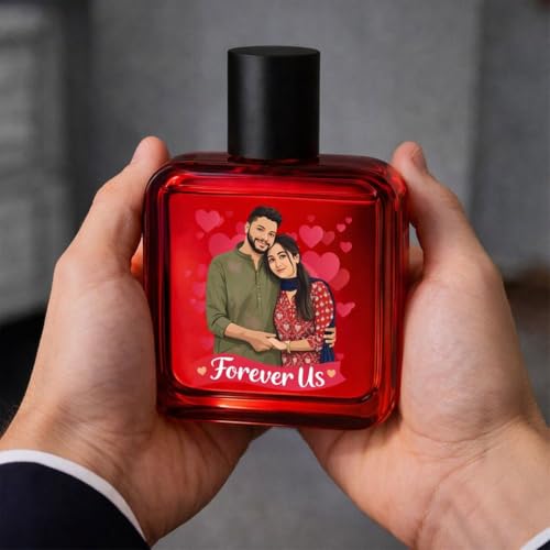 Image of Personalized Valentine Photo Perfume Bottle 100ml | Original Wild Stone Ultra Sensual Spray | Romantic Custom Gift for Boyfriend Husband by Love Craft Gifts