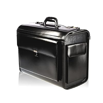 Leather Pilot Case Business Laptop Travel Flight Briefcase Bag Hand Luggage (Pilotcase)