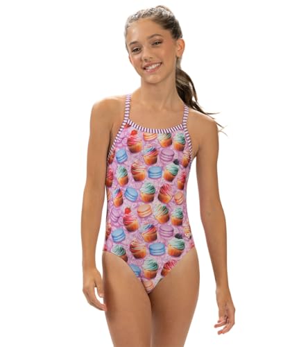 Dolfin Youth Uglies Girls' Bon Appetit Criss-Cross Back One Piece Swimsuit Bon Appetit 14