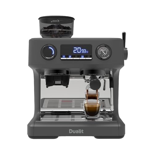 Dualit Espressivo Pro Coffee Machine - Dual Boiler - Integrated Coffee Bean Grinder - Steam Wand - 2.8L Removable Water Tank - Built in Warming Plate - 20 Bar Pressure - Stainless Steel