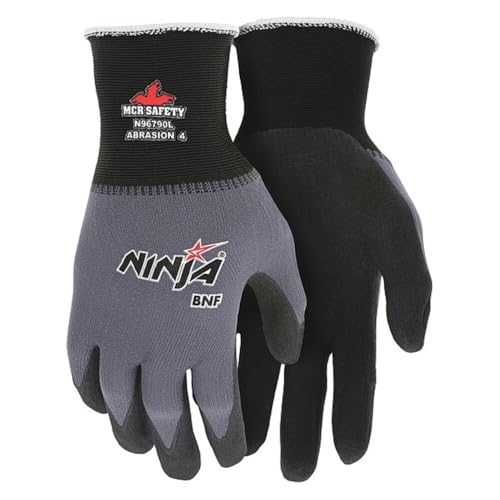 Image of MCR Safety N96790XS Ninja Work Gloves, X - Small, Gray, 1-Pair