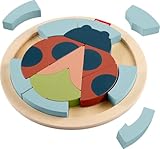 Fisher-Price Wood Preschool Toy Jigsaw Puzzle, Tiny Garden Lady Bug 18-Piece Wooden Activity for Fine Motor Play Kids Ages 3+ Years (Amazon Exclusive)