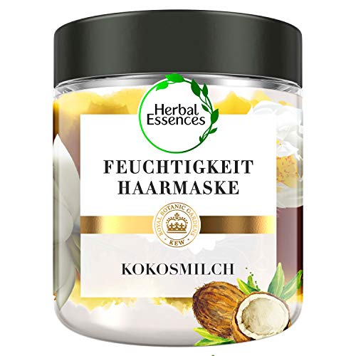 Herbal Essences PURE:renew Kokosmilch Feuchtigkeit Haarmaske Coconut Milk, 250 ml, Kokos, Haarpflege Glanz, Haarpflege Trockenes Haar, Aloe Vera, Haarkur, Haare Kur, Haarkur Trockene Haare, Haar Mask