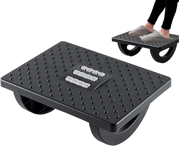 Mokshith Under Desk Footrest, Ergonomic Foot Stool with Massage Rollers Desk Leg Rest Pain Relief for Home Office Work (Swing stool)