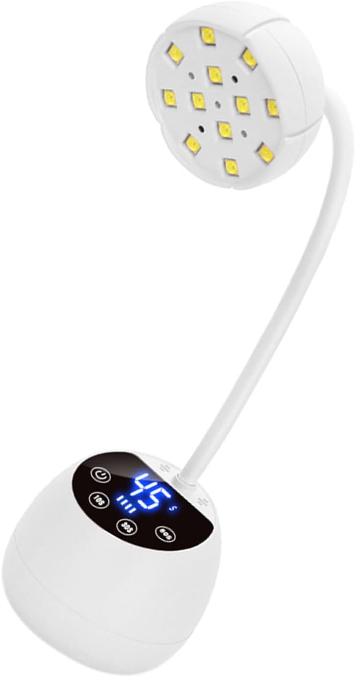 Fast-Curing LED Gel Lamp 12 LEDs Auto-Sensor 3 Timers (10/30 / 60s) Uniform Light Low Energy Use Nails Curing Lamp