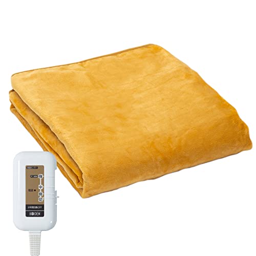 広電 電気毛布 掛け 敷き 188×130cm フランネル イエロー 洗える スライド温度調節 室温センサー 8hOFF ダニ退治 CWB801G-YK