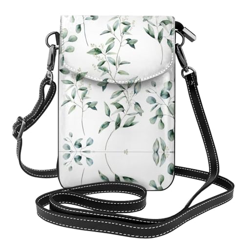 Sac à bandoulière en cuir blanc avec motif brindilles élégant pour femme
