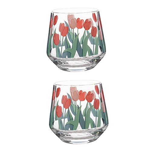 PRETYZOOM 2 Piezas Taza de Mousse de época Vaso de Jugo de Leche Cafe Claro Vasos de Vidrio Taza de Mousse de Jugo Bebidas Taza de Vidrio Taza de café Taza de Leche Taza de Agua