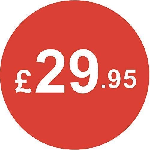 Pack of 500-20mm Price Stickers - Choose from 10p to £95 - Bright Red - Many Prices to Choose from (£29.95 - Red) — image 1