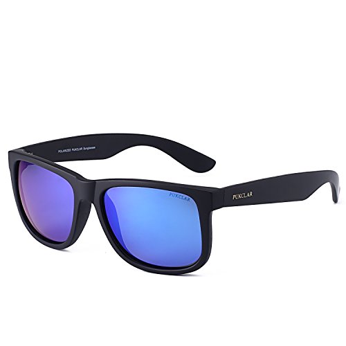 PUKCLAR Mens Polarized Sunglasses Black Sunglasses Womens Ultra Light pk1004