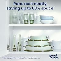GoodCook 14-Piece Ceramic Cookware Set with Removable Handles, Sage Green — image 8
