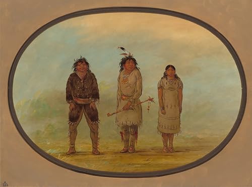 Cuadro Tre indiani Selish de George Catlin lienzo artístico con textura y color vivo