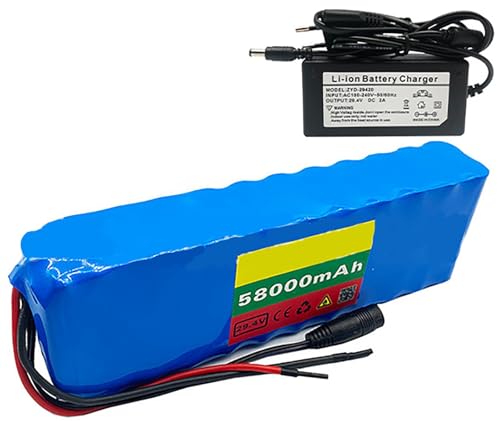 Ebike Batería 24V 29.4V 58Ah, E-Bike Bicicleta Eléctrica 24V 29.4V 58Ah Batería De Alta Potencia Baterías extraíbles con Cargador para Motor 200W 350W 500W 24V58Ah,#4