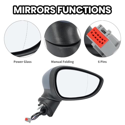 Miroir d'angle mort Ford Fiesta 2009 2010 ensemble miroir chauffant apprêté