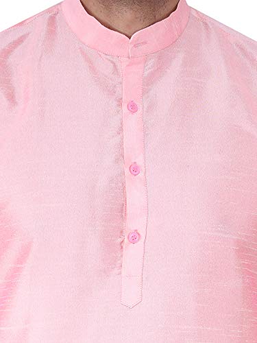 Image of HUZUR Men's Silk Solid Straight Long Kurta Pyjama Set| Ethnic Wear