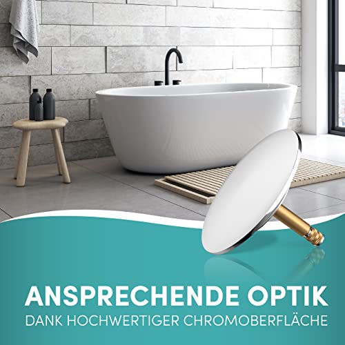 Engelbach® Badewannenstöpsel mit Universaler Passform - Stöpsel Badewanne Rostfrei - integrierte Doppel Dichtung - Wannenstöpsel in Chrom