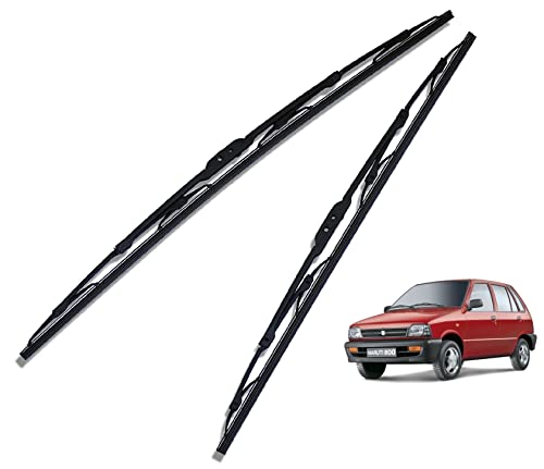 Image of Euro Care Metal Type Wiper Blade Compatibility with Maruti Suzuki 800 Windshield Car Wiper Blade Size D-18,P-16