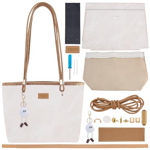 WEBEEDY Kit de Sac Fourre Tout à Faire Soi Même pour Femmes Kit de Fabrication de Sac à Bandoulière en Simili Cuir Sac à Main Fait Main DIY avec Tout les...