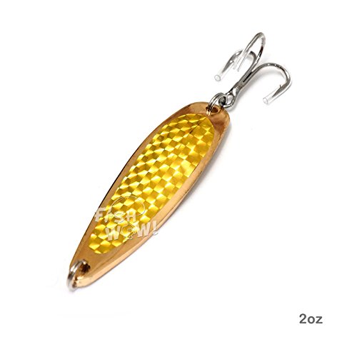 6Pcs Set 2Oz 6Inch Fishing Spoon With Treble Hook Gold & Silver - Fish Wow! #TOP2