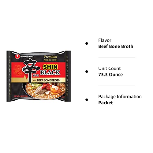Nongshim Shin Black Ramen/Ramyun Premium Noodle Soup 4.58 Ounce (16 Pack) - Image 5