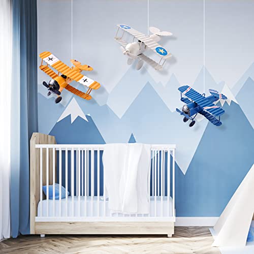 Ezakka Airplane Hanging Ornament Vintage Mini Metal Airplane Decor Decorations Model Aircraft Biplane Pendant For Room, Cake Toppers, Photo Props, Christmas Tree, Desktop #TOP6