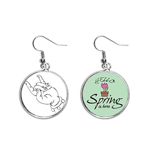 Pendientes de budismo minimalistas con mano ilustrada para tus looks de primavera