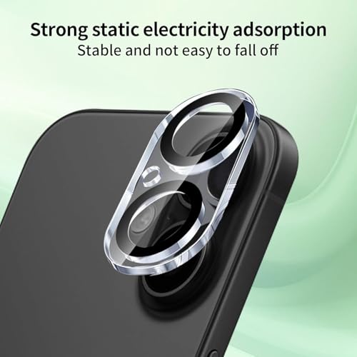 Image of Camera Lens Protector Compatible with iPhone 16 Plus (Pack of 3) | 9H Tempered Glass Camera Lens Guard | Scratch Resistant | HD Clear | Anti-Fingerprint | Easy Installation | Bubble Free