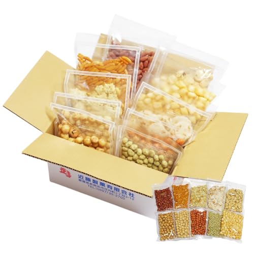 老舗近藤製菓厳選 合計1368g 手作業にこだわる 豆菓子・せんべい・つまみ食べ比べ 10種 10袋 セット 個包装