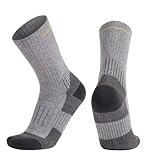 yeeplant Men's Merino Wool Winter Socks, Mid Crew, Size 39-45, Thermal Hiking, Cushioned