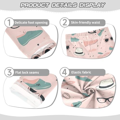 Wusikd Cute Girls' Leggings Toddler Doodles Pink Kids Yoga Pants Dance Active Tights 4T3