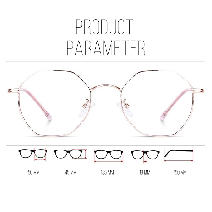 mashamart Hexagon Blue Light Blocking Glasses - Image 3