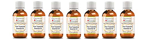 Image of Greenwood Essential Turpentine Essential Oil (Pinus palustris)-Gum Spirit of Turpentine Pure | Non-Sticky | Non-greasy | Lightweight | Men & Women | All Skin Types | Steam Distilled 100ml X 7