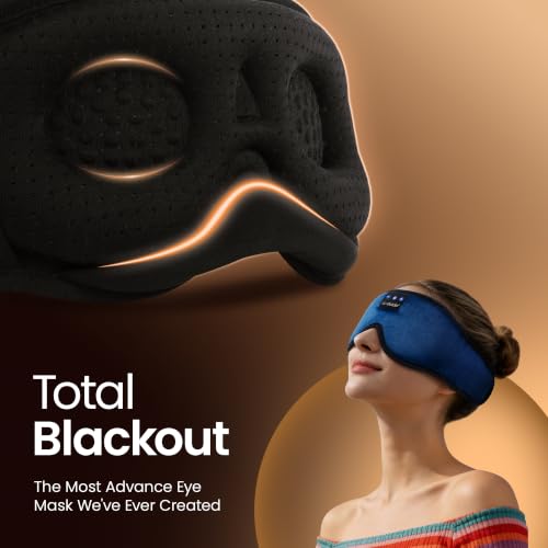 LC-dolida Sleeping Headphones Eye Mask, Sleep Mask with Bluetooth Headphones 3D Eye Mask Wireless Music Cotton Sleep Cover for Side Sleepers Nap Insomnia Air Travel Meditation Gifts for Unisex - Image 4
