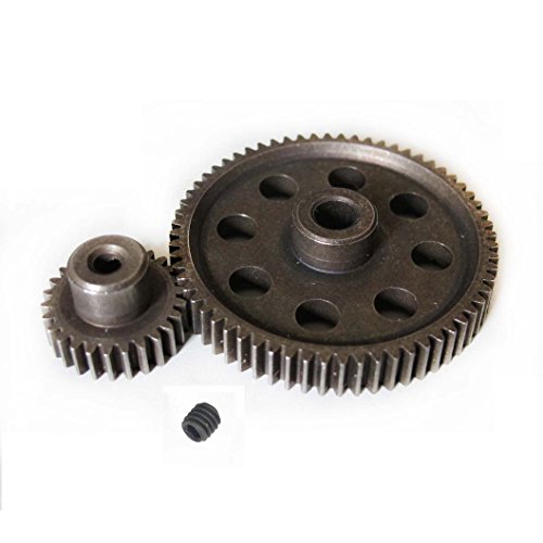 Jftech Differential Steel Metal Super Gear 11184 Main Gear 64T & 11176 Motor Gear 26T Combo For Rc Hsp 1/10 Car Truck #TOP3