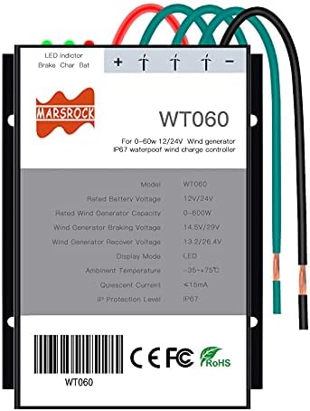 Marsrock 400Watt 500Watt 600Watt Wind Turbine Generator Controller IP67 Waterproof 12V/24V Automatic Controller AC to DC