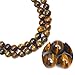 Qiwan 45PCS 8mm Yellow Tiger Eye A Grade Gemstone Loose Beads Natural Round Crystal Energy Stone Healing Power for Jewelry Making 1 Strand 15"