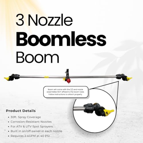 Ag Spray 3 Nozzle Boomless Boom – Up to 30' Spray Coverage for ATV & UTV Sprayers, Adjustable Nozzles, High-Performance Crop & Pasture Spraying