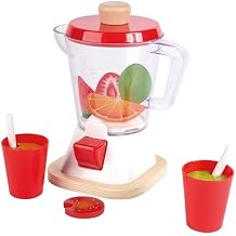 Hape Smoothie Blender | Multicolor Kitchen Smoothie Machine Play Set Complete with Cups & Straws