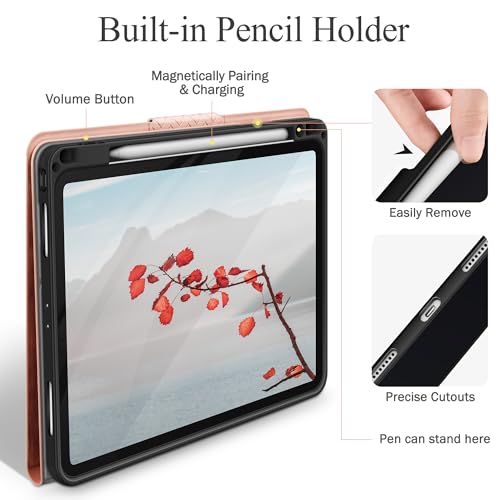 auaua Case for iPad Pro 11 inch (4th, 3rd, 2nd, & 1st Gen) with Pencil Holder, Auto Sleep/Wake, PU Leather (Pink) by AUAUA - Used condition - Image 4