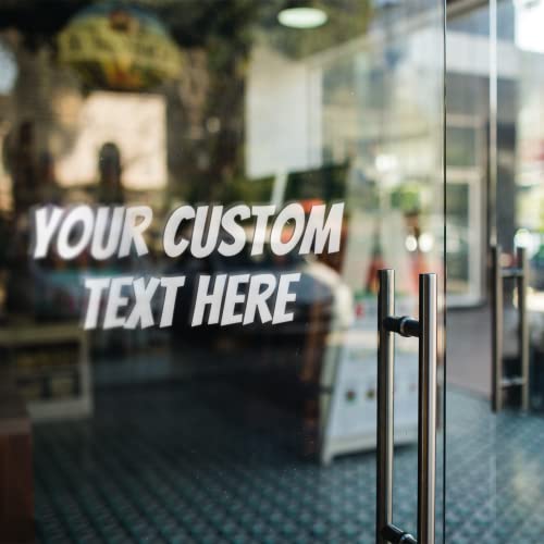 Custom Decal Vinyl Letter Stickers - Window Wall Windshield Car Bumper Door Lettering Personalized Made Business Text Make Your Own Large Customized Name Vehicle Auto Office School Waterproof 2 Lines #TOP3