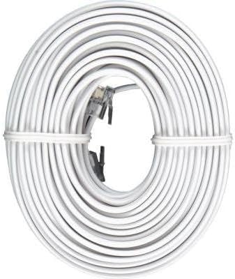 3 meter Telephone Landline Cord Cable Landline Wire with Standard RJ-11 2C Cable High-Speed Internet Modem Cable LAN Cable (Compatible with fax, Connects telephones,White,pack of 3 pcs