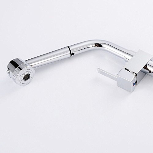 Grifo de cocina tipo de extracción vegetal lavado caliente y frío Grifo lavabo, fregadero jefe columna de agua/ducha dos grifos de salida de agua