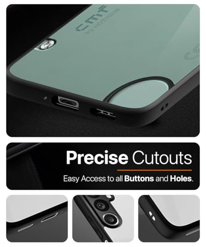 Image of WOW IMAGINE Shockproof Hybrid Back Cover for Nothing CMF Phone 1 | Hard Slim fit Back Case | PC & TPU | Clear Transparent Case - Black