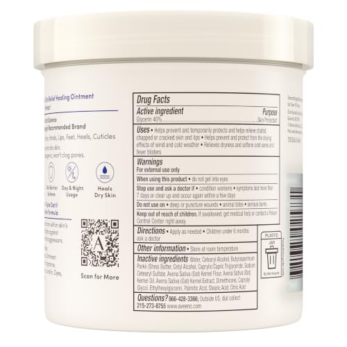 Aveeno Skin Relief Healing Ointment, Fragrance-Free, 14 oz Jar - image 9