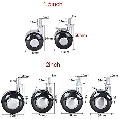 Roulette pivotante pour roulettes de meubles de chariot M8 - 3